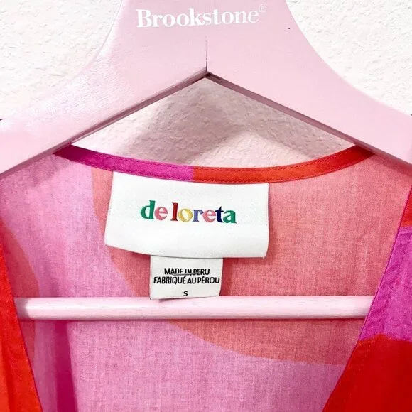 Tuckernuck De Loreta Izula Dress Pink Red Print Andita Size S - Picture 4 of 7